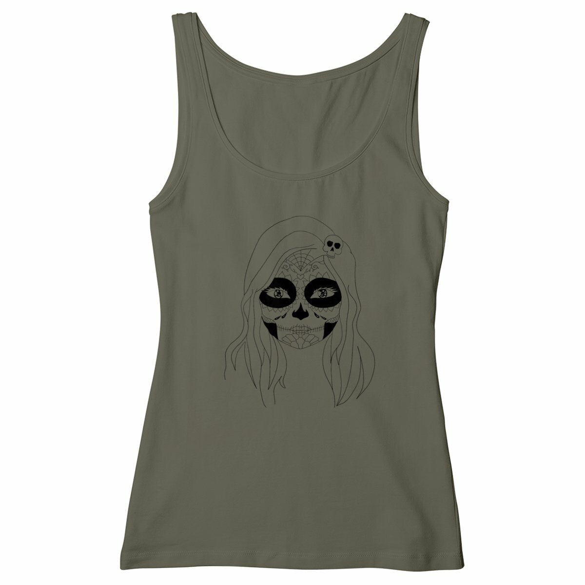 Débardeurs santa muerte - face_kaki