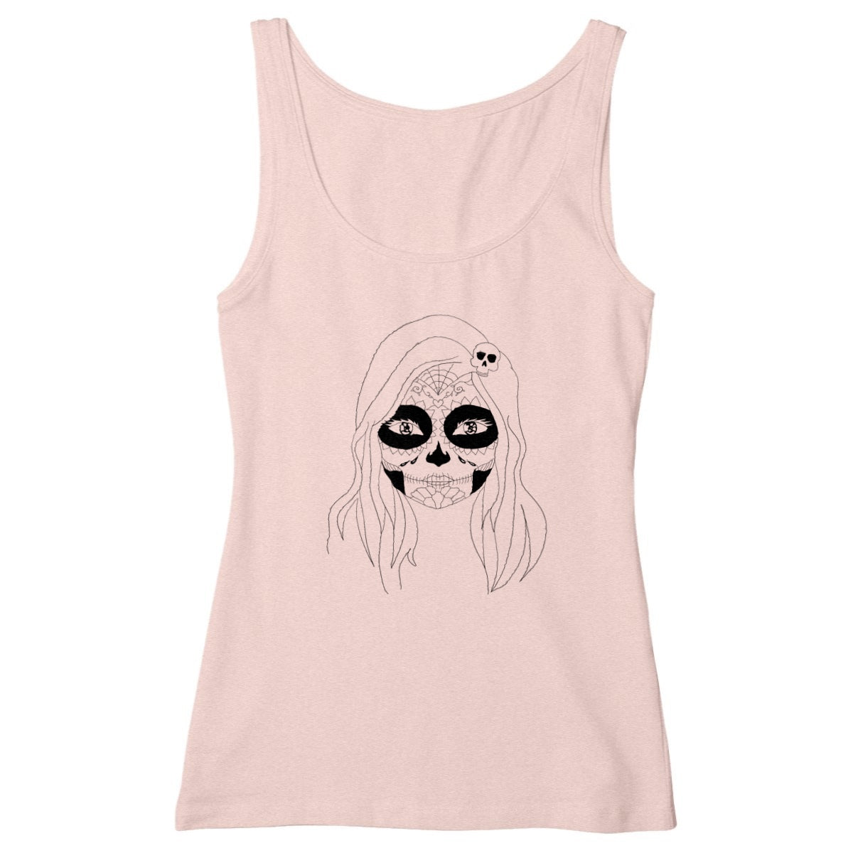 Débardeurs santa muerte - face_rose