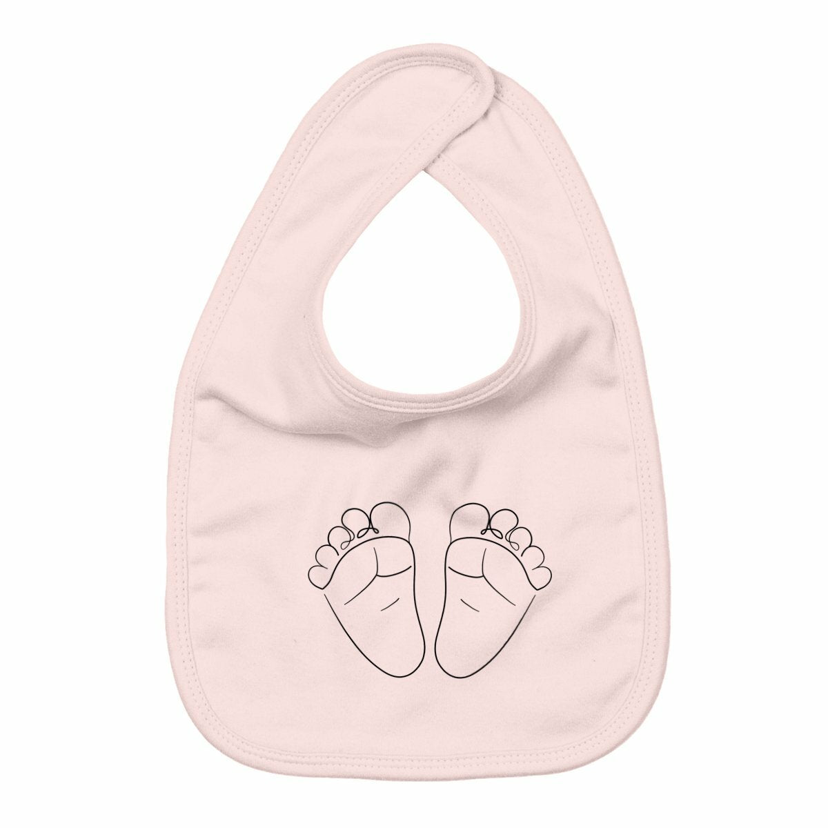 Bavoir petits pieds - face_rose
