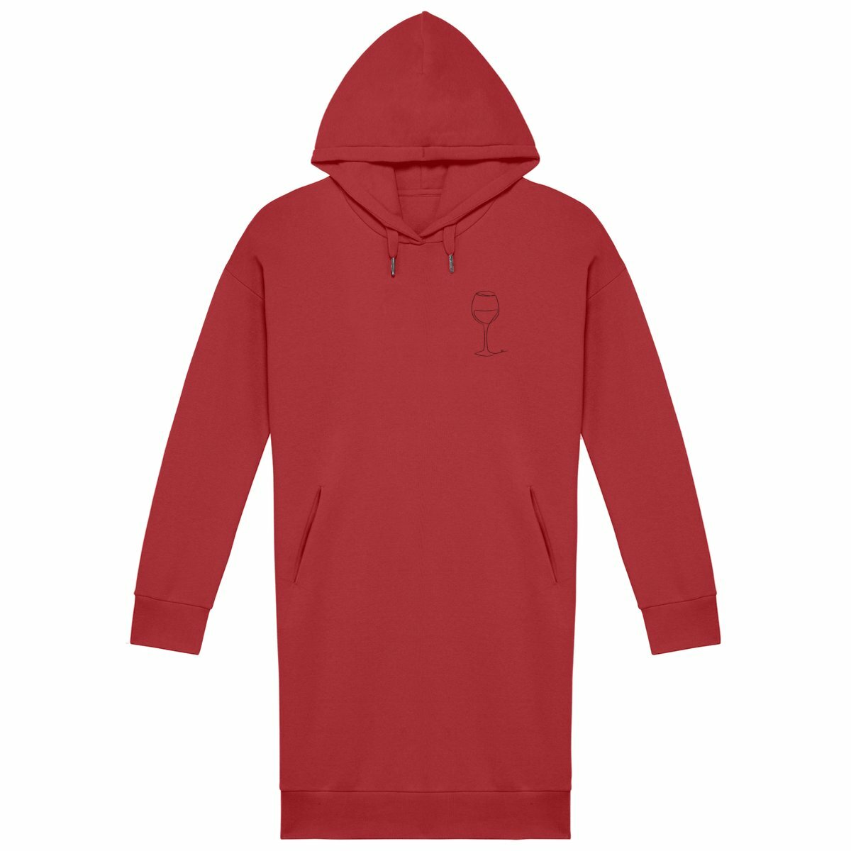 Robe sweat femme verre - face_rouge