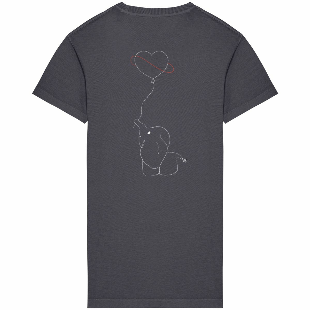 Robe t shirt éléphant  - dos_grisanthracite