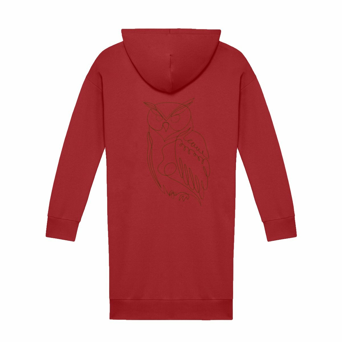 Robe sweat chouette - dos_rouge