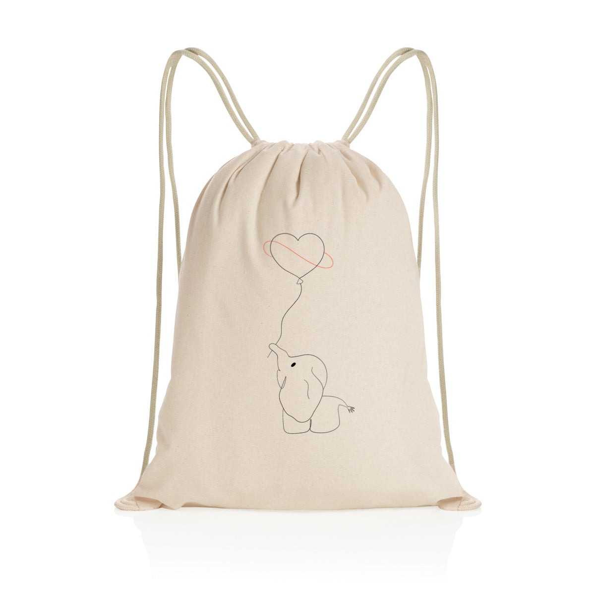 Sac à cordelettes éléphant  - face_2