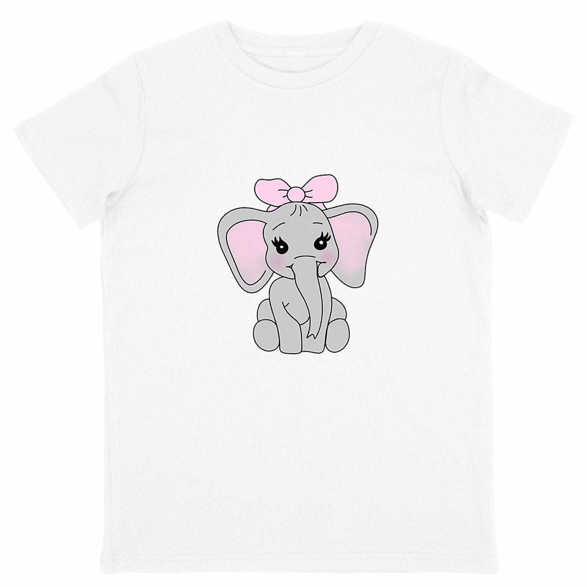 T-shirt enfants léger éléphant  - face_blanc