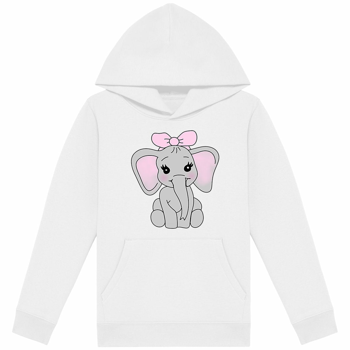 Sweat-shirt léger enfant éléphant  - face_blanc