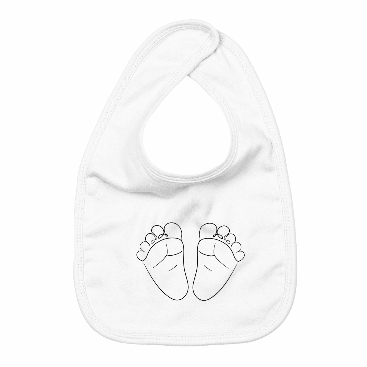 Bavoir petits pieds - face_blanc
