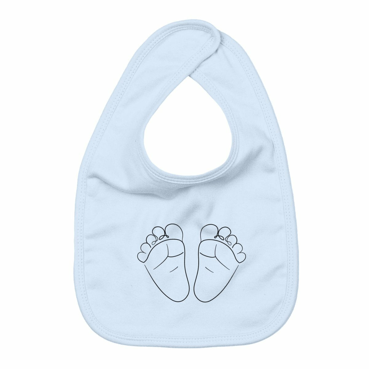 Bavoir petits pieds - face_bleu