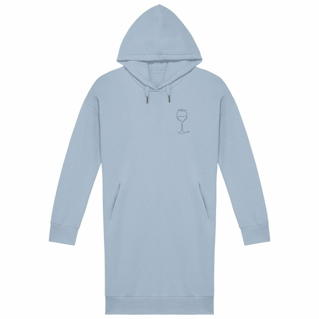 Robe sweat femme verre - face_bleu