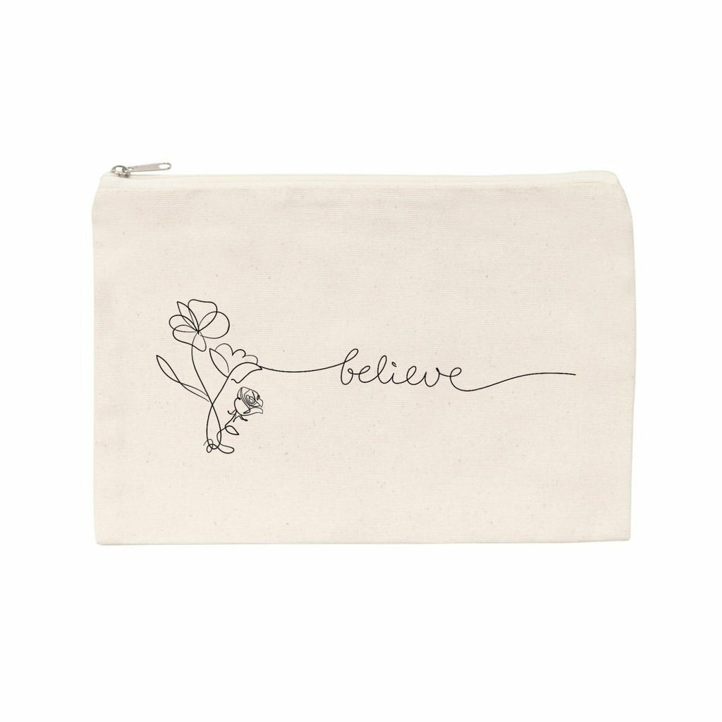 Pochette en coton recyclé believe - face_naturel