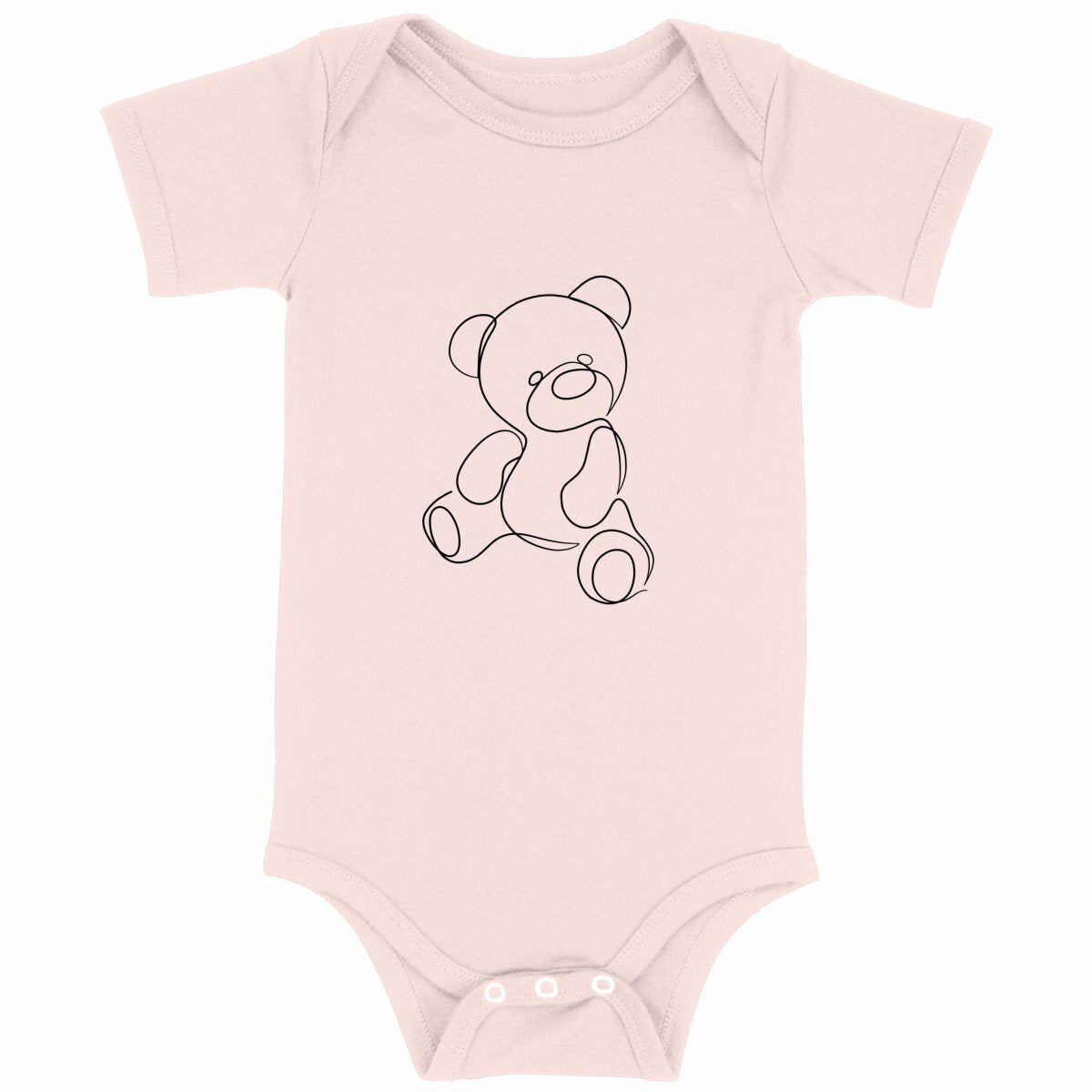 Body bébé ourson - face_rose
